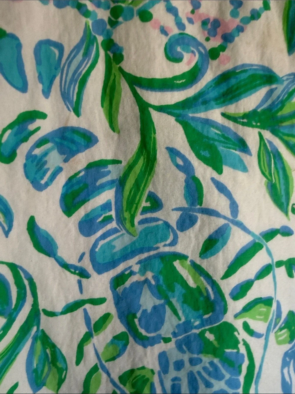 Lilly Pulitzer Floral Sleeveless Girls' Dress with Green & Blue Print